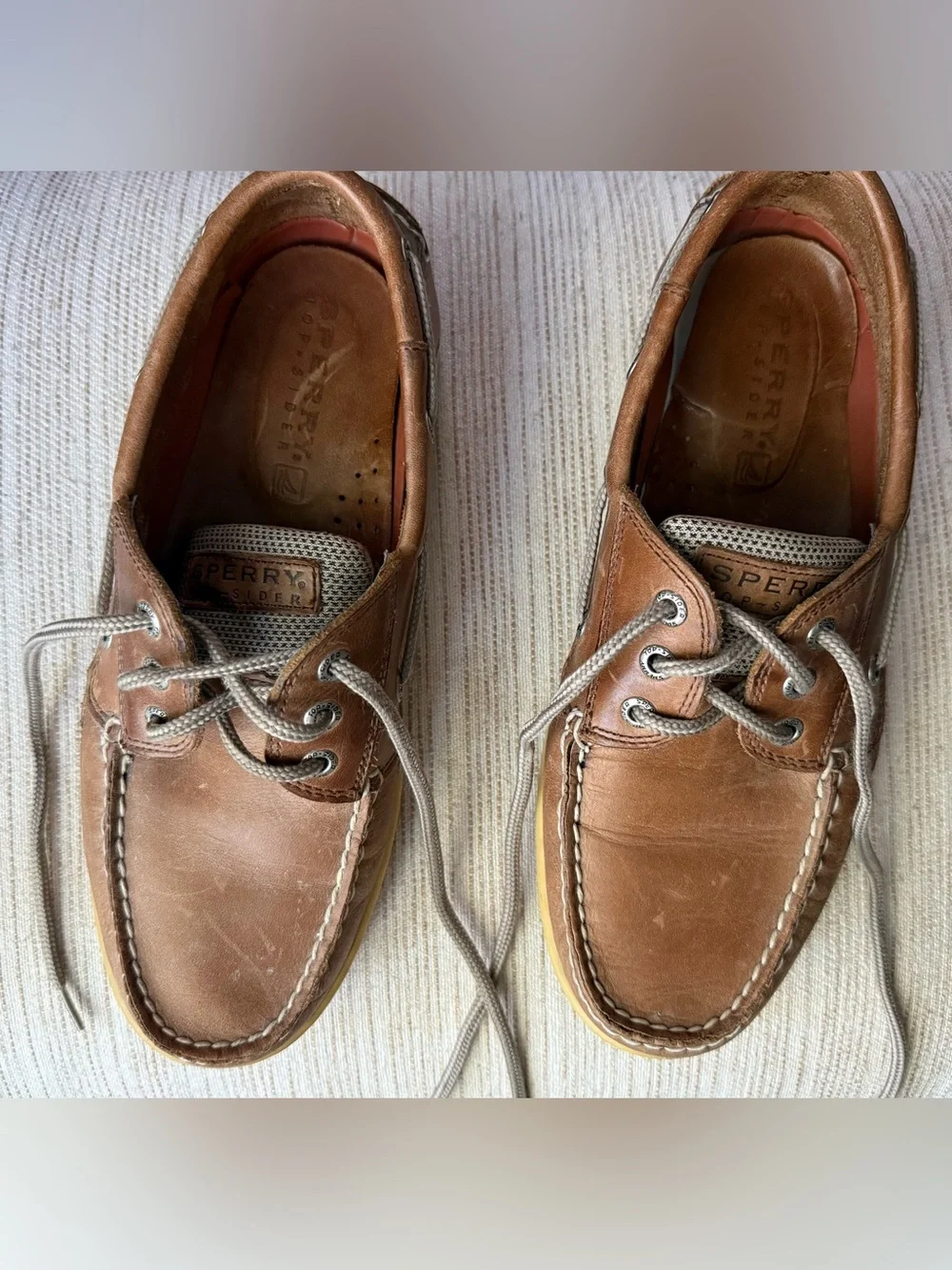 Sperry Tan/Brown Leather Boat Shoes